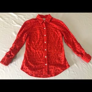 Lucky Brand button up blouse red/orange (XS)